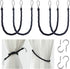 BEL AVENIR Curtain Rope Tiebacks, Drapery Holdbacks with 4 Metal Screw Hooks (Navy, 4pack)