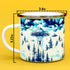 UFO Alien Abduction Enamel Camp Mug, Outdoor Camping Campfire Coffee Cup (12oz)
