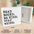 NKBINLILI Bookish Wood Box Decor Accessories Sign for Home Library Cafe Bedroom Bookshelf, Book Lovers Gifts for Women