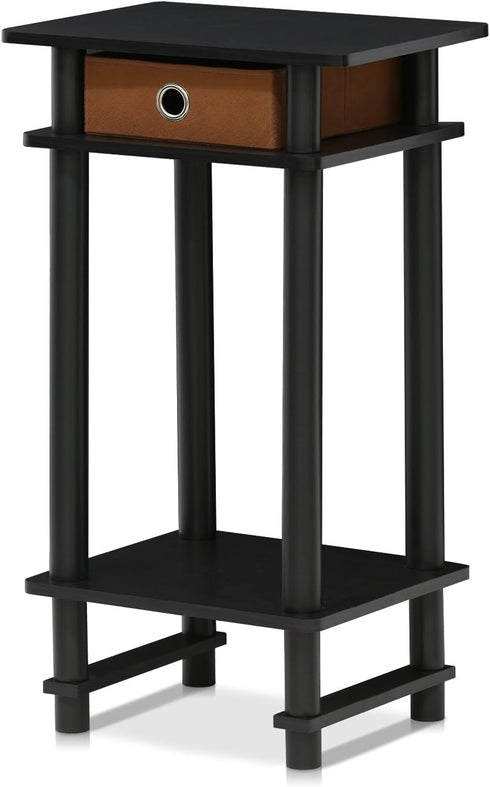 Furinno 17017 Turn-N-Tube End Table - 1-Pack, Espresso Color