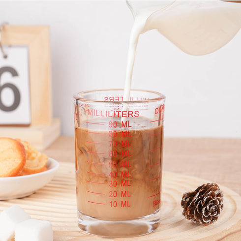 BCnmviku Shot Glass Measuring Cup, 3 Ounce/90ML Liquid Heavy High Espresso Glass