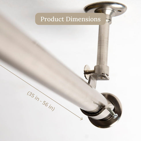 Room/Dividers/Now Adjustable Ceiling Mounted Curtain Rod, Heavy Duty 36-56 Inches Extendable Rods for Walls, Ceilings,