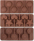 6 Cavity Silicone Lollipop Mold, Christmas Candy Mold, Round, Stars & Hearts, Bowknots, Smile Faces Shape, 5 PCS, 130