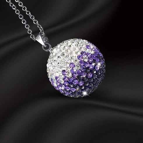 Rear View Mirror Bling Crystal Ball Charms, Purple Car Accessories for Women