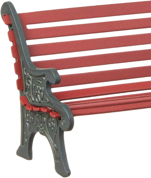 Department 56 Village Cross Product Accessories Wrought Iron Park Bench Figurine, 2.25 Inch, Red