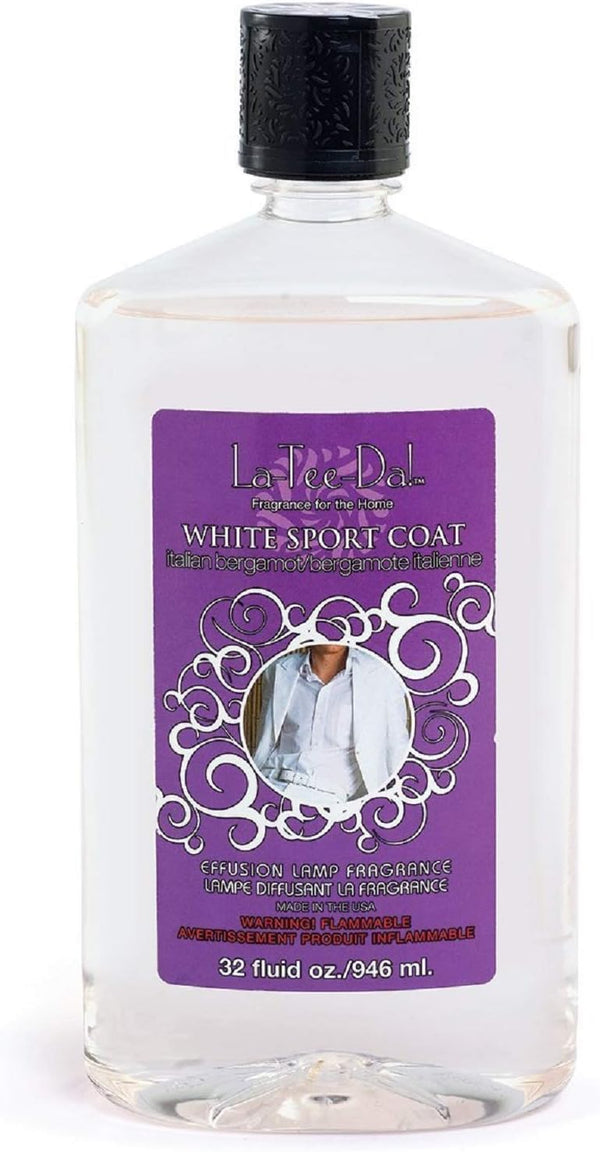 La-Tee-Da Effusion and Fragrance Lamp Oil Refills - 32 oz - WHITE SPORT COAT