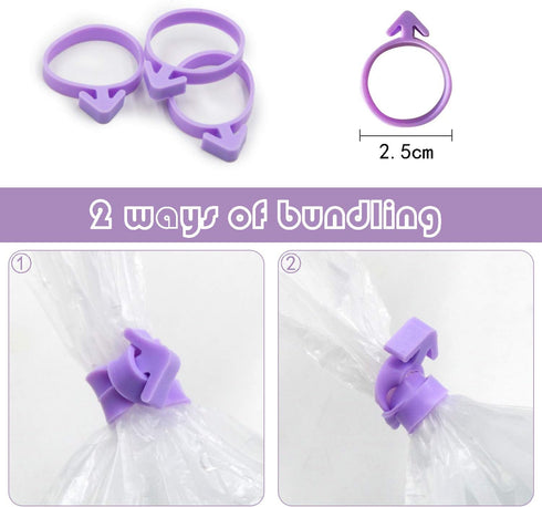 TOSSOW 100 Pack Disposable Pastry Bags, Thickened Piping with 3 Icing Bags Ties for All Sized Tips Kit