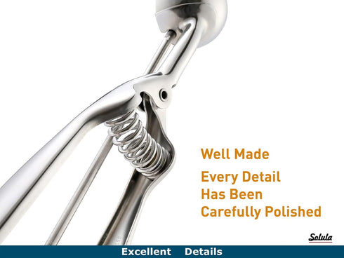 18/8 Stainless Steel Ice Cream Cupcake Muffin Scoop - 3.4 Tablespoon Cupcake Muffin Batter Dispenser