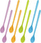 8 Pcs Iced Tea Spoons, Long Plastic Ice Handle Spoons, Colorful Teaspoons for Mixing Ice Cream, Honey, Cocktail