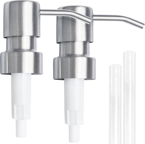 2 Pack Bathroom Countertop Soap Dispensers in Brushed Nickel