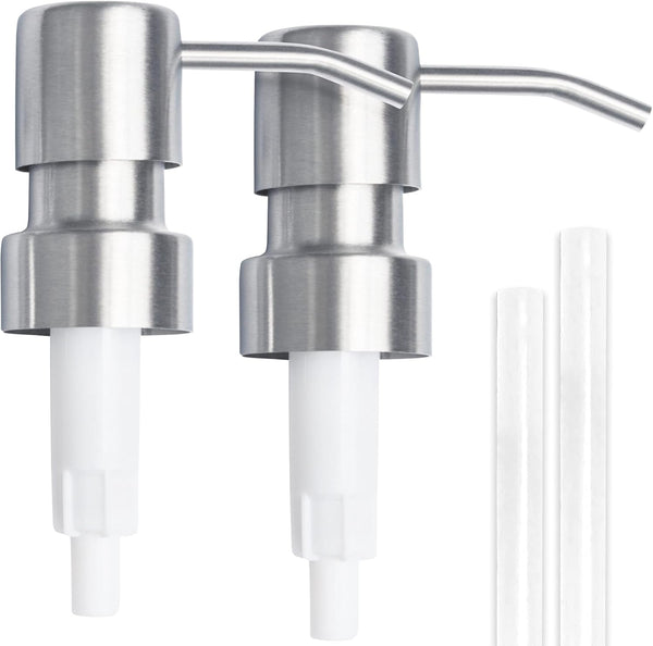 2 Pack Bathroom Countertop Soap Dispensers in Brushed Nickel