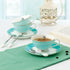 Cup & Saucer Set Bone China Porcelain Tea Coffee Cup for Breakfast Afternoon Tea - Blue Stripe Pattern (1)