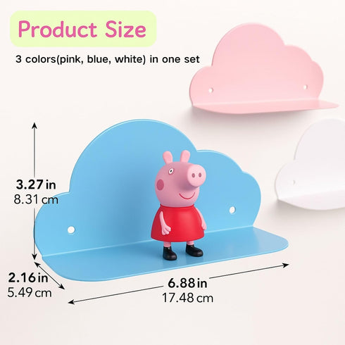 UGQIN Expansion,3 Pack Set Tonie Shelf Metal Mini Cloud Shelf (Blue, Pink, White) for Tonie Figures, Increases Capacity