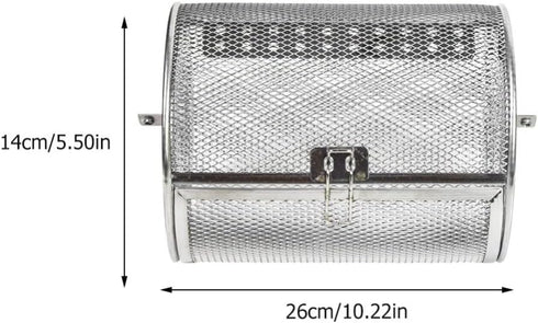 Hemoton 2pcs Stainless Steel Rotary Grill Oven Baking Cage, BBQ Grilled Cage for Air Fryer Toaster Oven