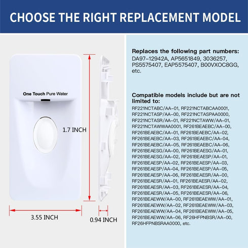 Upgraded DA97-12942A Ice Assy Dispenser Cover for Samsung Refrigerators, Water Dispenser Cover Replacement Part -