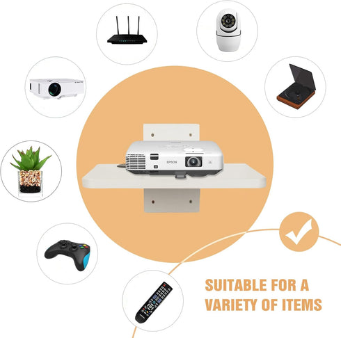PS4/Cable (1 BiJun Projector Shelf for Wall, Floating Entertainment TV Shelves Wall Mounted Projector Speaker