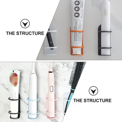 DOITOOL 2pcs Wall Mounted Shelves Toothbrush Holder Rack Organizer for Bathroom Vanity Countertops Office Electric