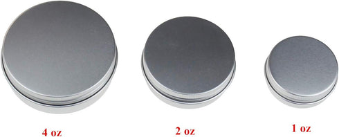 LJY 36 Pieces Round Aluminum Cans with Screw Lid, Metal Tins Jars, Empty Slip Slide Containers, Mixed Sizes
