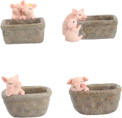 Yardwe Ceramic Planter, Unique Cactus Pot, Decorative Airplant Pot, Mini Container for Bonsai or Desk Topper