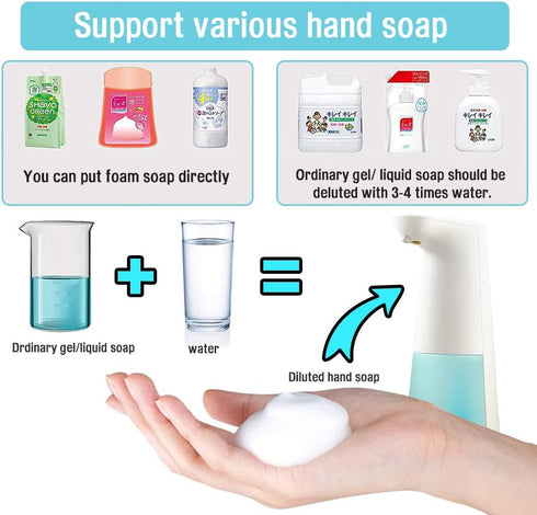 LAOPAO Automatic Foaming Soap Dispenser, Hand Free Touchless Countertop Soap Pump for Kitchen & Bathroom, Blue