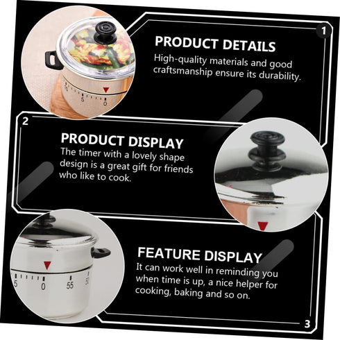 Pressure Cooker Timer, Loud Bell Novelty Kitchen Timer, Tea Kettle Shaped Timer for Cooking