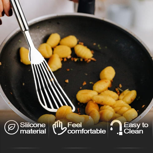 Tenta Kitchen Utensils & Gadget Tool Set - Stainless Steel Slotted Spatula, Nylon Fish Egg Spatulas (Set Of 2)