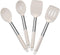 E-far Cooking Utensils Set of 4 - Silicone Kitchen Utensils for Non-stick Cookware, Heat Resistant, Khaki