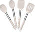 E-far Cooking Utensils Set of 4 - Silicone Kitchen Utensils for Non-stick Cookware, Heat Resistant, Khaki