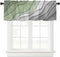 Sage Green Grey Ombre Valances for Windows, Modern Geometric Kitchen Curtains, 54" x 18"