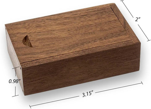Christmas(3.15"x2"x0.98") JBOS Wooden Gift Box with Sliding Lid Walnut Wood Memory Box for USB Drive, Laser Engraved