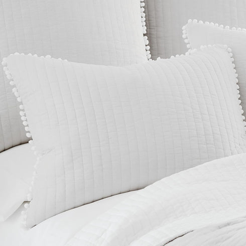 Levtex Home White Pom Pom Standard Sham