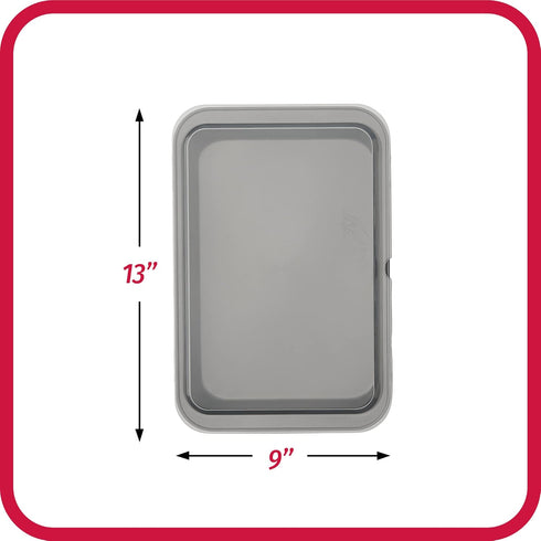 GoodCook Set of 2 Nonstick Steel 13" x 9" Cake Baking Pans with Covers, Gray