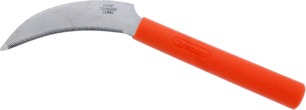 Zenport K206P Stainless Steel Sickle, A+ Grade, Plastic Handle, 4.3-Inch Blade , Orange