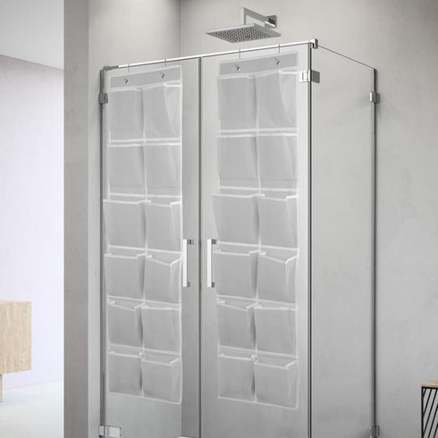 2PK Over the Door 12 Pocket Hanging Shoe Organizer for Efficient Storage