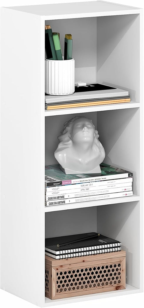 3-Cube 9.3 12 31.5, Furinno LUDER Book Shelf, Bookshelf, Bookcase with Open Shelves, x x Easy Assembly, for Living