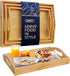 Comfify Bamboo Serving Trays Set of 3 Ottoman Trays for Food, Entertaining,