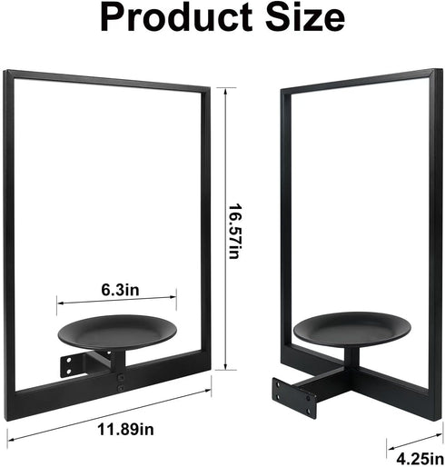SUNLITOPTO (2 PACK(BLACK)) Plant Wall Shelf, Metal Modern Style Frame, Picture Wall Plant Holder, Plant Frames