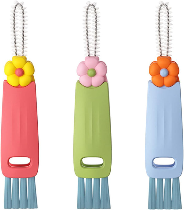 LiYuanyuan 3 in 1 Cup Cleaning Brush, Multifunctional Cup Lid Cleaner, Suitable for Most Cups