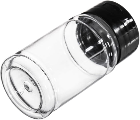36 Pack 2.7 Oz Tosnail Small Plastic Spice Bottles with Black Shaker Lids and Labels, Empty Plastic Jars with Lids