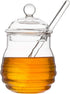 Mkono Honey Dispenser Glass Honey Jar with Dipper and Lid Honey Pot