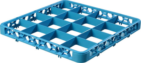 Carlisle FoodService Products RE1614 OptiClean 16 Compartment Divided Glass Rack Extender, Blue