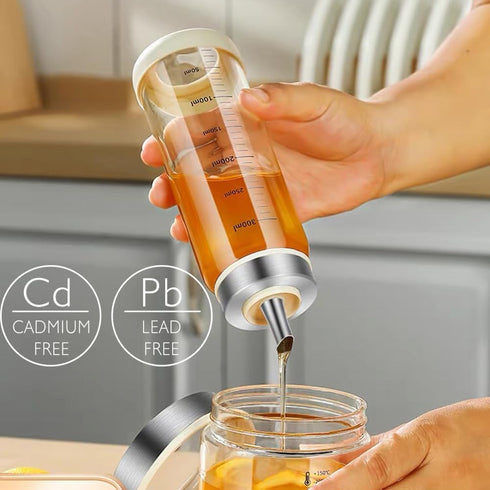 Matifaner Container(10 ozpack 2) Honey Dispenser No Drip, Maple Syrup Dispenser, Olecranon design, automatic