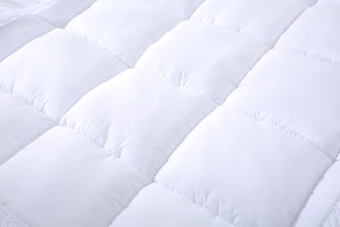 EVOLIVE Microfiber Mattress Topper Pillow Cover Quilted Fitted Protector 8"-18" Deep Pocket Cooling Mattress Topper