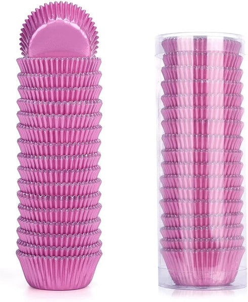 Gifbera Pink Foil Cupcake Liners, Mini Size Muffin Baking Cups 300 Count