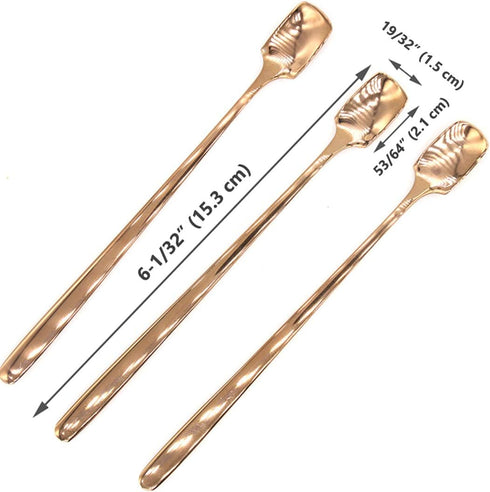 6 PCs Stainless Steel Mixing Spoon, Rose Gold Finish, 6-1/32 Inch Stirrer Spoon for Coffee, Ice Tea