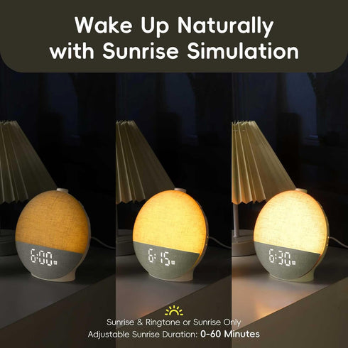Diol Tode 30 Sunrise Alarm Clock with Sound Machine, Natural Wake Up Light with Night Light, Sleep Sounds, White Noise
