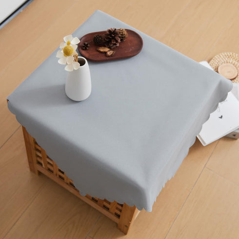 24 24 Inch Small Square Grey Tablecloth x Polyester Fabric Washable Table Cover Decorative Wrinkle Resistant Solid