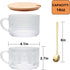 Maredash 4pcs Overnight Oats Containers with Lids,Vintage Coffee Mugs gifts for women,Glass Cups with Spoons and Bamboo