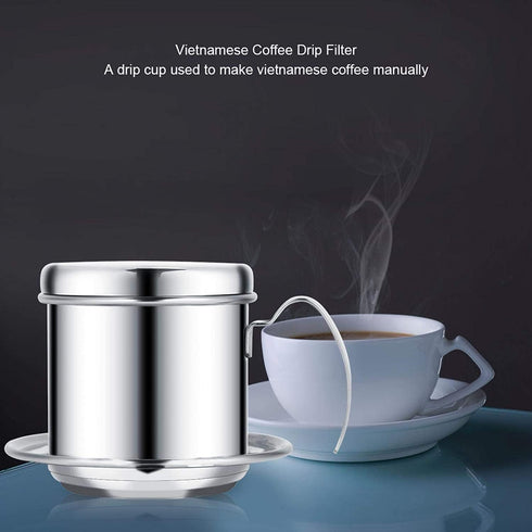 Stainless Steel Vietnamese Coffee Drip Filter, Manual Coffee Infuser, Single Serving Cup for Coffee Lovers
