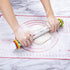Rolling Pin and Pastry Baking Mat Set, Adjustable Thickness Rings, Stainless Steel Dough Roller for Baking